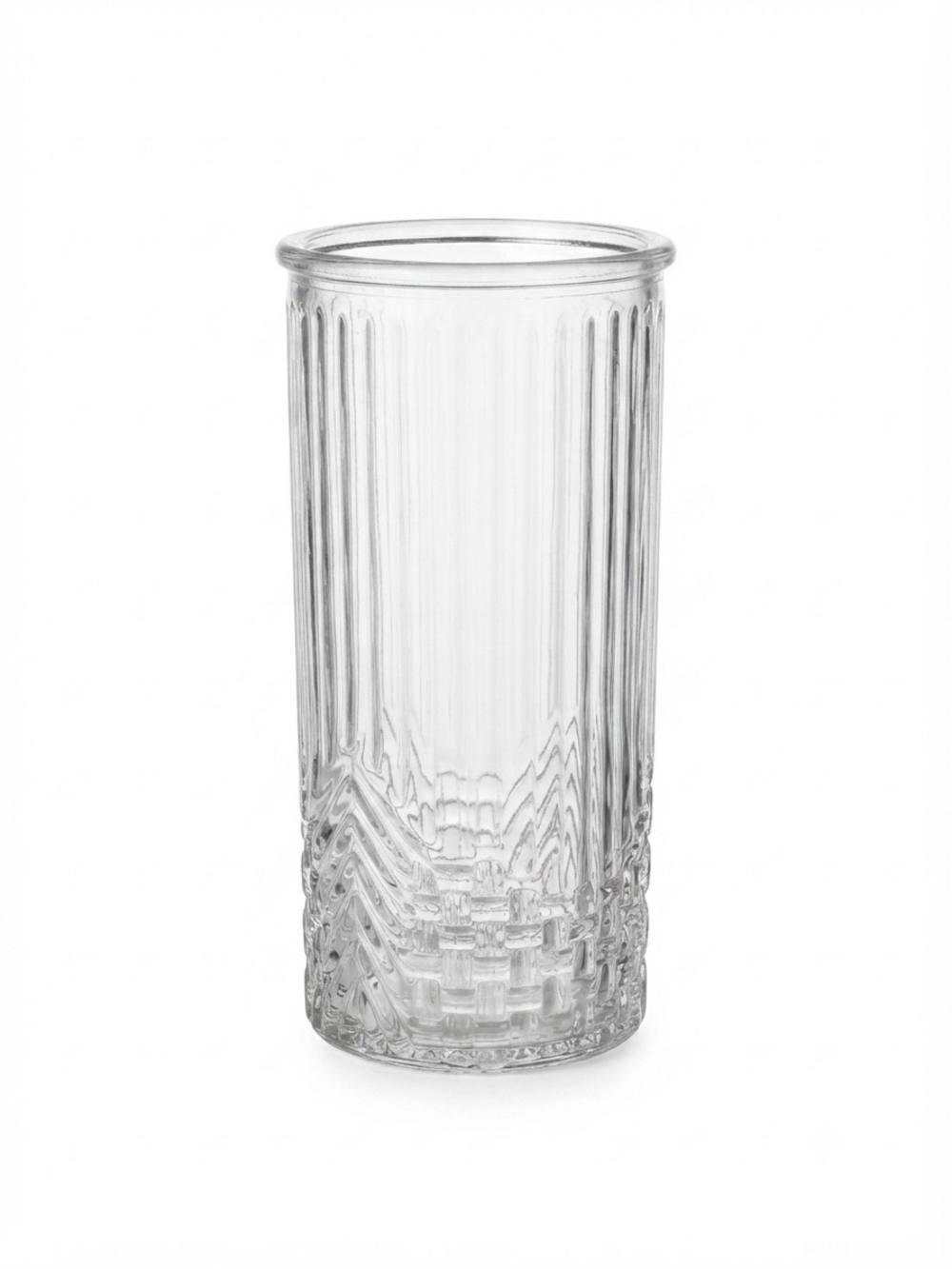 1970s Hoosier Glass Hexagonal Trumpet Vase (Model 4080) - 9.75" Clear Pressed
